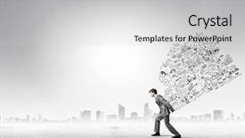  Presentation with business plan - Beautiful theme featuring thought leadership - young businessman carrying his great backdrop and a light gray colored foreground