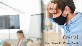  Presentation with covid - Slide set consisting of thoughtful-and-exhausted-businessman background and a lemonade colored foreground