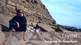  Presentation with seashore - Slide deck consisting of thoughtful-attractive-young-man background and a  colored foreground