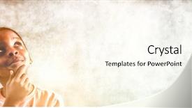  Presentation with big boy - Amazing PPT layouts having thoughtful boy standing against greenboard backdrop and a cream colored foreground