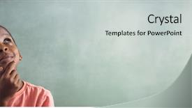  Presentation with classroom - Slide deck consisting of thoughtful boy standing against greenboard background and a light gray colored foreground