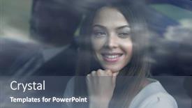  Presentation with car business - Presentation theme enhanced with woman sitting in car backseat background and a ocean colored foreground