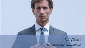  Presentation with tie dye colourful pattern - Audience pleasing presentation theme consisting of thoughtful-businessman-adjusting-his-tie backdrop and a teal colored foreground