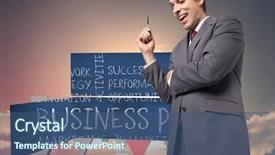  Presentation with red grey - Slide deck having thoughtful businessman holding pen against red and grey arrows pointing against sky background and a ocean colored foreground