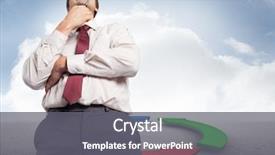  Presentation with landscape desert - Beautiful slide set featuring thoughtful businessman holding pen to chin against blue red and green arrows in desert landscape backdrop and a gray colored foreground