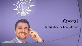  Presentation with alternative energy idea light bulb - Presentation theme consisting of thoughtful businessman with light bulb background and a  colored foreground