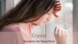  Presentation with teenager alone - Presentation theme featuring thoughtful-girl-looking-at-window background and a lemonade colored foreground