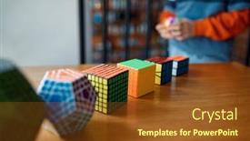  Presentation with puzzle - Colorful presentation enhanced with thoughtful-little-boy-play backdrop and a tawny brown colored foreground