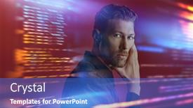  Presentation with information technologies - Slide set consisting of thoughtful-mature-man-stands background and a teal colored foreground