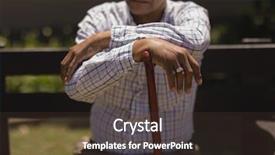  Presentation with gearbox cross section engine industry - PPT layouts enhanced with thoughtful senior man hands lean background and a  colored foreground