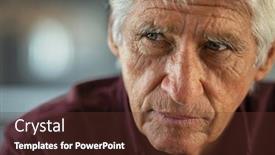  Presentation with alzheimer disease - PPT layouts enhanced with thoughtful-senior-man-sitting background and a tawny brown colored foreground