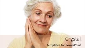  Presentation with memories - Presentation theme enhanced with thoughtful-senior-woman background and a coral colored foreground