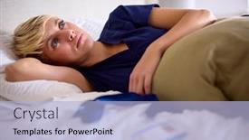  Presentation with scrubs - PPT layouts enhanced with thoughtful-woman-wearing-medical-scrubs background and a  colored foreground