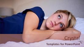  Presentation with scrubs - Presentation theme featuring thoughtful-woman-wearing-medical-scrubs background and a  colored foreground