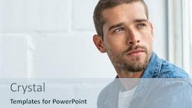  Presentation with contemplating - Amazing presentation design having thoughtful-young-man-sitting-near backdrop and a sky blue colored foreground