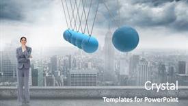 Presentation with newton - Presentation theme enhanced with thoughts against newtons cradle background and a gray colored foreground