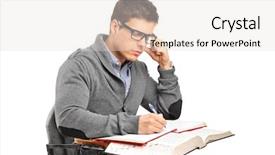  Presentation with thoughts - PPT theme with thoughts doing an exam background and a light gray colored foreground