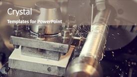  Presentation with lathe - Slides having thread cutting tool at metal background and a gray colored foreground