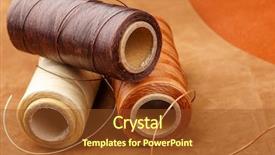  Presentation with leather craft - PPT theme consisting of thread for leather craft background and a tawny brown colored foreground