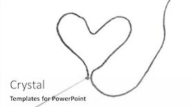  Presentation with needle heart - Presentation theme enhanced with thread in the form of heart and with a needle background and a white colored foreground
