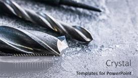  Presentation with bits - Colorful PPT theme enhanced with thread-tap-and-drill-bits backdrop and a light blue colored foreground