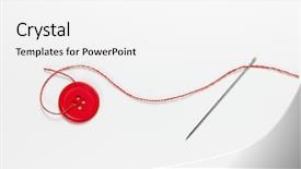  Presentation with needle - Beautiful theme featuring threaded needle and red button backdrop and a white colored foreground