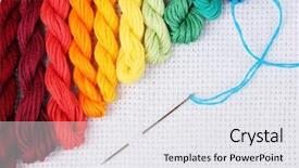  Presentation with sewing needle - Amazing presentation having threads for embroidery and needle backdrop and a white colored foreground