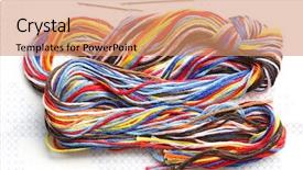  Presentation with embroidery - Theme featuring threads on stamped cross stitch background and a  colored foreground