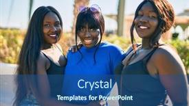  Presentation with three - Amazing presentation design having three-african-american-friends-smiling backdrop and a ocean colored foreground