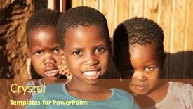  Presentation with african children - PPT layouts consisting of three-african-children-together background and a red colored foreground