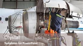  Presentation with mechanics - PPT theme featuring three-african-mechanics-repairing background and a gray colored foreground