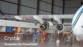  Presentation with hangar - Slide deck enhanced with three-african-mechanics-repairing background and a gray colored foreground