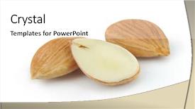  Presentation with almonds - Slides featuring three almonds in white background and a white colored foreground