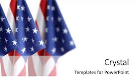  Presentation with stars - Beautiful slide deck featuring three american flaga in front backdrop and a white colored foreground