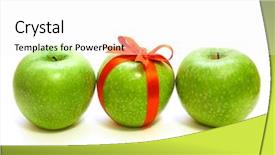  Presentation with three - Presentation having three apples on the white background and a white colored foreground