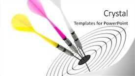 Presentation with target - Slide deck with three arrows darts and target background and a white colored foreground