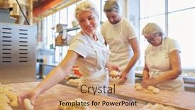  Presentation with together - Slide set with three-bakers-bake-small-buns background and a coral colored foreground