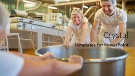  Presentation with vat - Theme consisting of three-bakers-push-a-vat background and a coral colored foreground