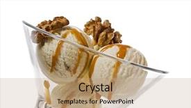  Presentation with ice cream sundae - Cool new presentation theme with three balls of ice cream backdrop and a coral colored foreground