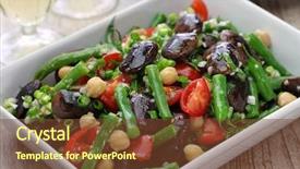  Presentation with runner - Presentation design with three bean salad scarlet runner background and a tawny brown colored foreground