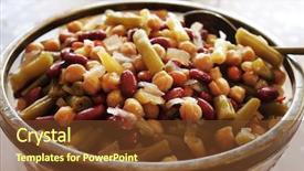  Presentation with salad - Amazing slide set having portrait of a happy beautiful young girl with vintage bicycle and flowers backdrop and a gray colored foreground