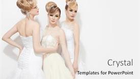  Presentation with elegant wedding - Slide deck having three-beautiful-blonde-girls background and a white colored foreground