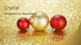  Presentation with shiny - Beautiful presentation featuring three beautiful chritmas balls backdrop and a lemonade colored foreground