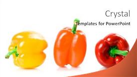  Presentation with peppers - Presentation theme featuring three-bell-peppers-isolated background and a white colored foreground