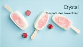  Presentation with yogurt - Colorful presentation design enhanced with three berry sorbet and yogurt backdrop and a sky blue colored foreground