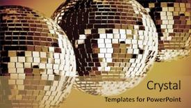  Presentation with disco balls - Slides enhanced with three big disco balls background and a yellow colored foreground