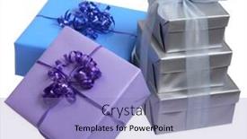  Presentation with birthday - Beautiful PPT theme featuring three birthday presents on white background backdrop and a light blue colored foreground