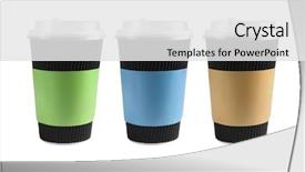  Presentation with paper cups - Colorful theme enhanced with three black corrugated paper cups backdrop and a white colored foreground