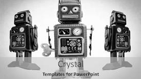  Presentation with robot - PPT theme having  background and a  colored foreground