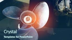  Presentation with ship propeller - Theme featuring three blades boat propeller coose background and a ocean colored foreground